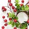 9" Red Berry & Eucalyptus Leaf Pillar Candle Rings, 6ct.